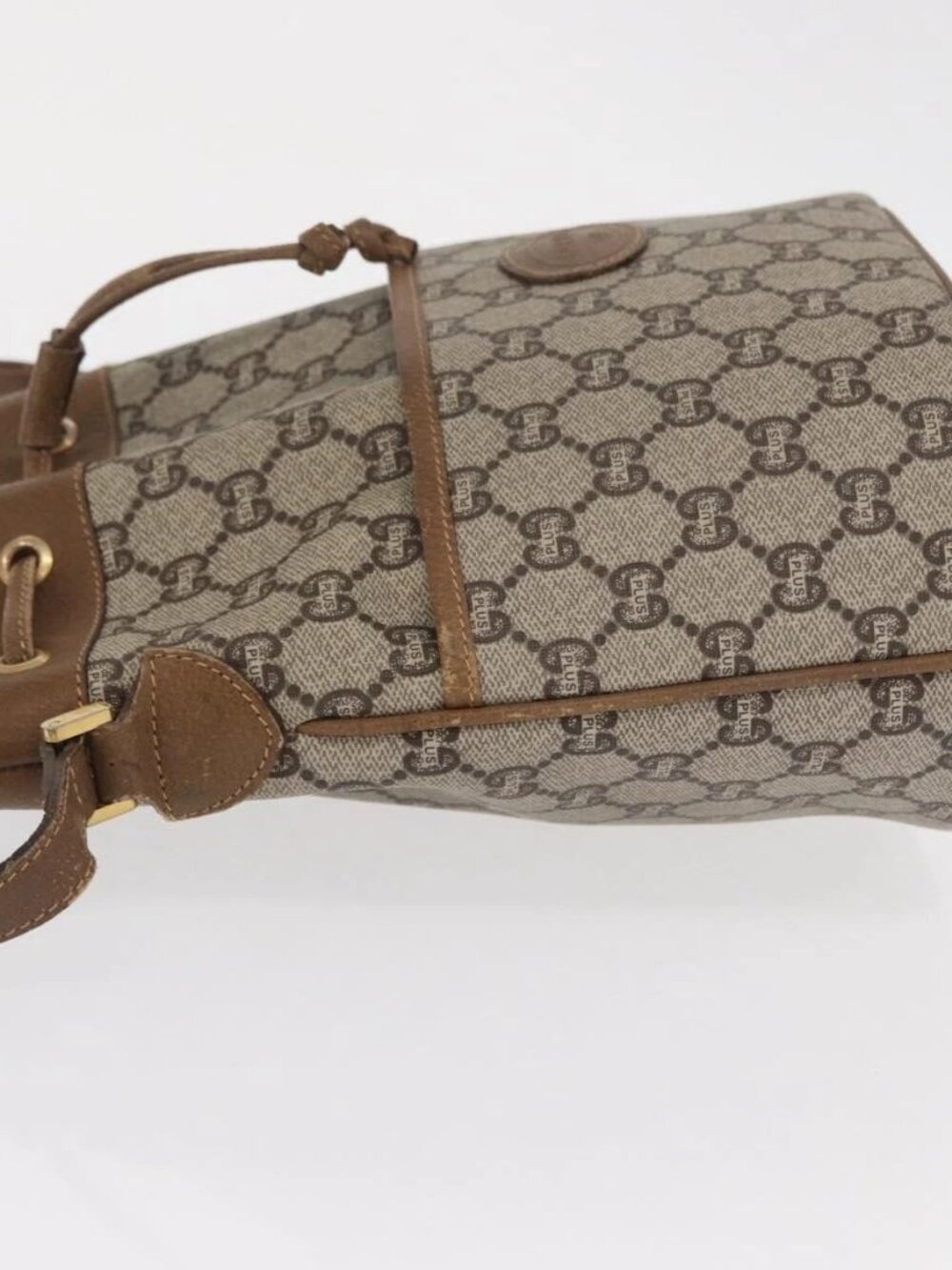 GUCCI GG Plus Supreme Shoulder Bag PVC Beige Gold Auth ka2009 - Picture 5 of 16